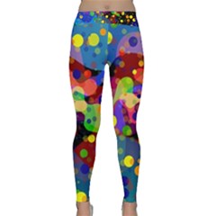 Blobs Dots Abstract Art Waves Classic Yoga Leggings by Amaryn4rt