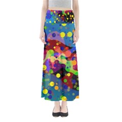 Blobs Dots Abstract Art Waves Full Length Maxi Skirt by Amaryn4rt