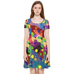 Blobs Dots Abstract Art Waves Inside Out Cap Sleeve Dress