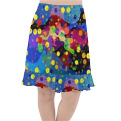 Blobs Dots Abstract Art Waves Fishtail Chiffon Skirt by Amaryn4rt