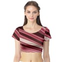 Wave Texture Design Pattern Art Short Sleeve Crop Top View1