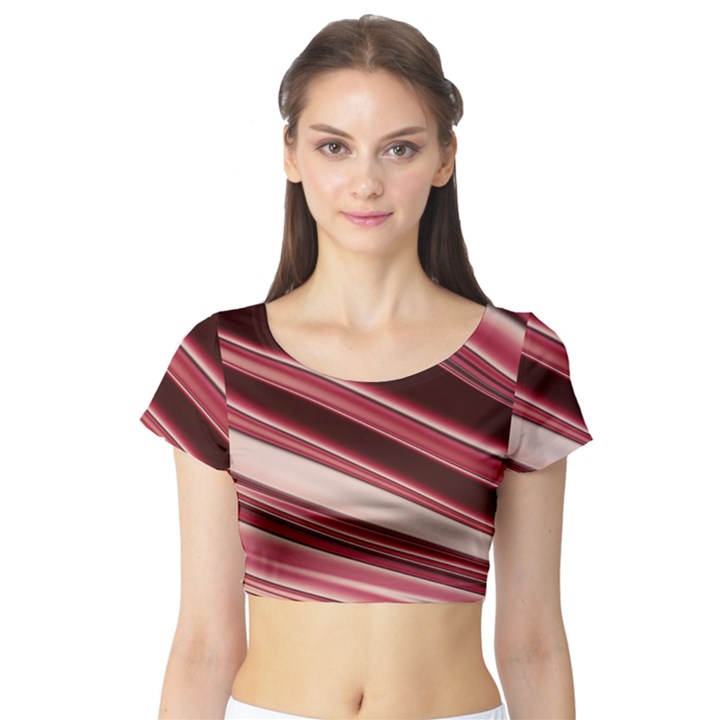 Wave Texture Design Pattern Art Short Sleeve Crop Top