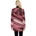 Wave Texture Design Pattern Art Button Up Hooded Coat  View2