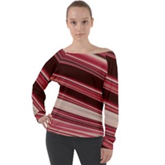 Wave Texture Design Pattern Art Off Shoulder Long Sleeve Velour Top by Amaryn4rt