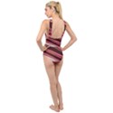 Wave Texture Design Pattern Art Cross Front Low Back Swimsuit View2