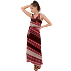 Wave Texture Design Pattern Art V-neck Chiffon Maxi Dress by Amaryn4rt