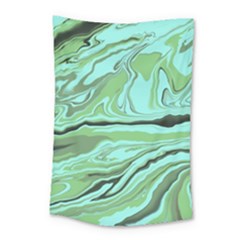 Waves Marbled Abstract Background Small Tapestry by Amaryn4rt