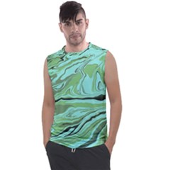 Waves Marbled Abstract Background Men s Regular Tank Top by Amaryn4rt