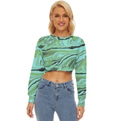 Waves Marbled Abstract Background Lightweight Long Sleeve Sweatshirt by Amaryn4rt