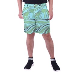 Waves Marbled Abstract Background Men s Pocket Shorts by Amaryn4rt