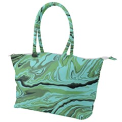 Waves Marbled Abstract Background Canvas Shoulder Bag by Amaryn4rt