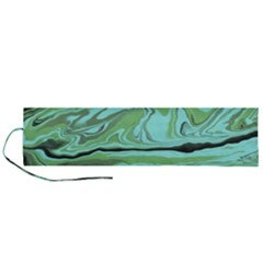 Waves Marbled Abstract Background Roll Up Canvas Pencil Holder (l) by Amaryn4rt