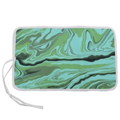 Waves Marbled Abstract Background Pen Storage Case (m) by Amaryn4rt