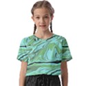 Waves Marbled Abstract Background Kids  Basic Tee View1