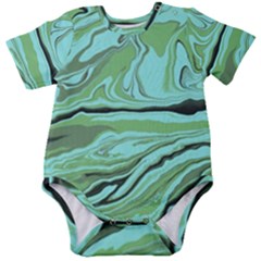 Waves Marbled Abstract Background Baby Short Sleeve Onesie Bodysuit