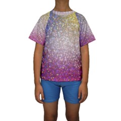 Glitter Particles Pattern Abstract Kids  Short Sleeve Swimwear by Amaryn4rt