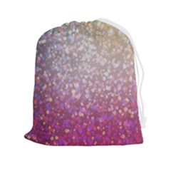 Glitter Particles Pattern Abstract Drawstring Pouch (2xl) by Amaryn4rt