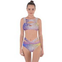 Glitter Particles Pattern Abstract Bandaged Up Bikini Set  by Amaryn4rt