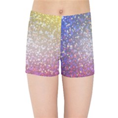 Glitter Particles Pattern Abstract Kids  Sports Shorts by Amaryn4rt