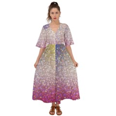 Glitter Particles Pattern Abstract Kimono Sleeve Boho Dress by Amaryn4rt