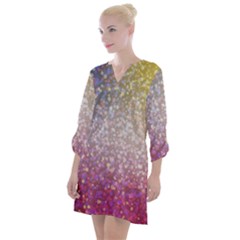 Glitter Particles Pattern Abstract Open Neck Shift Dress by Amaryn4rt