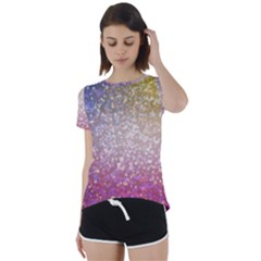 Glitter Particles Pattern Abstract Short Sleeve Foldover Tee by Amaryn4rt