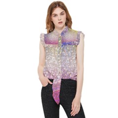 Glitter Particles Pattern Abstract Frill Detail Shirt by Amaryn4rt