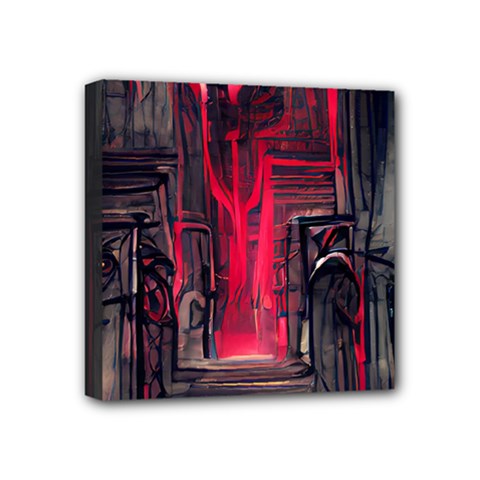 Stranger Things Fantasy Dark  Red Mini Canvas 4  X 4  (stretched) by Amaryn4rt