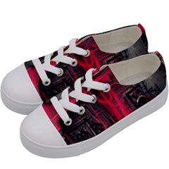 Stranger Things Fantasy Dark  Red Kids  Low Top Canvas Sneakers by Amaryn4rt