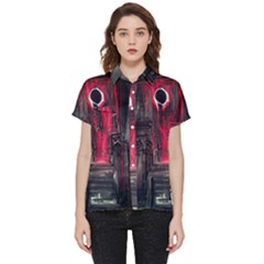 Stranger Things Fantasy Dark  Red Short Sleeve Pocket Shirt by Amaryn4rt