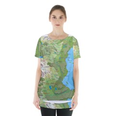 Grand Duchy Of Valderin Fantasy Map Skirt Hem Sports Top by Amaryn4rt