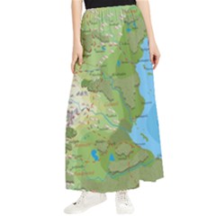 Grand Duchy Of Valderin Fantasy Map Maxi Chiffon Skirt by Amaryn4rt