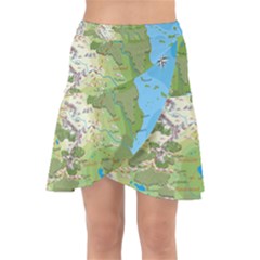 Grand Duchy Of Valderin Fantasy Map Wrap Front Skirt by Amaryn4rt