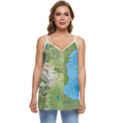 Grand Duchy Of Valderin Fantasy Map Casual Spaghetti Strap Chiffon Top