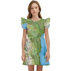 Grand Duchy Of Valderin Fantasy Map Kids  Winged Sleeve Dress