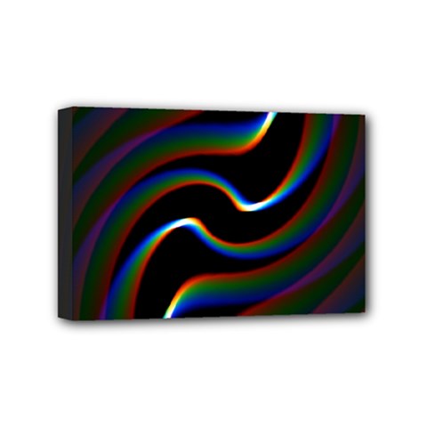 Rainbow Waves Art Iridescent Mini Canvas 6  X 4  (stretched) by Amaryn4rt