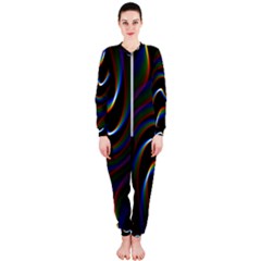 Rainbow Waves Art Iridescent Onepiece Jumpsuit (ladies) by Amaryn4rt