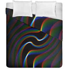 Rainbow Waves Art Iridescent Duvet Cover Double Side (california King Size) by Amaryn4rt