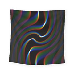 Rainbow Waves Art Iridescent Square Tapestry (small) by Amaryn4rt