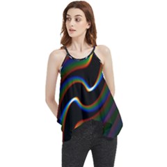 Rainbow Waves Art Iridescent Flowy Camisole Tank Top by Amaryn4rt