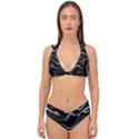 Rainbow Waves Art Iridescent Double Strap Halter Bikini Set View1