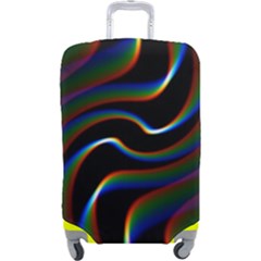 Rainbow Waves Art Iridescent Luggage Cover (large) by Amaryn4rt