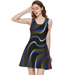 Rainbow Waves Art Iridescent Inside Out Racerback Dress by Amaryn4rt