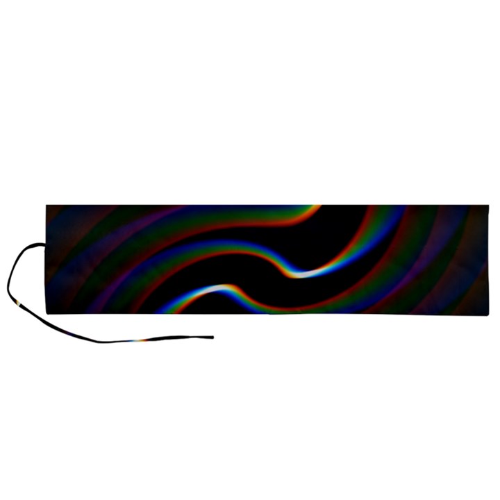 Rainbow Waves Art Iridescent Roll Up Canvas Pencil Holder (L)