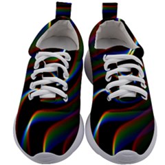 Rainbow Waves Art Iridescent Kids Athletic Shoes by Amaryn4rt