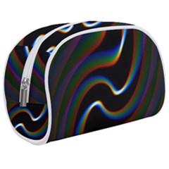 Rainbow Waves Art Iridescent Make Up Case (medium) by Amaryn4rt