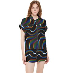 Rainbow Waves Art Iridescent Chiffon Lounge Set by Amaryn4rt