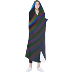 Rainbow Waves Art Iridescent Wearable Blanket by Amaryn4rt