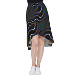 Rainbow Waves Art Iridescent Frill Hi Low Chiffon Skirt by Amaryn4rt