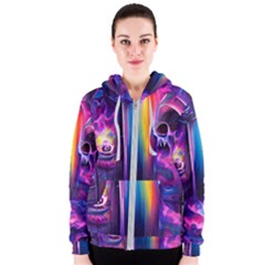 Purple Drawing Digital Art Women s Zipper Hoodie by Amaryn4rt